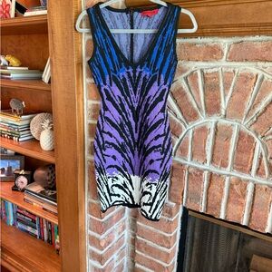 WOW Couture Blue and Purple Animal Print Mini Dress